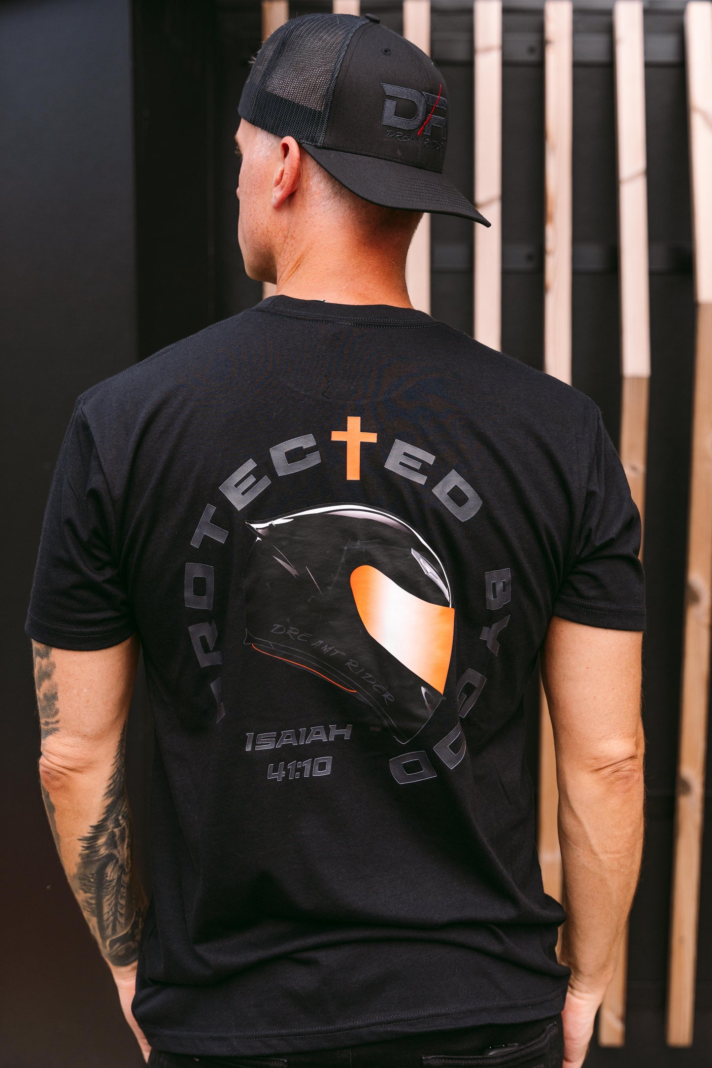 "Protected by God" Motorcycle Helmet Tee