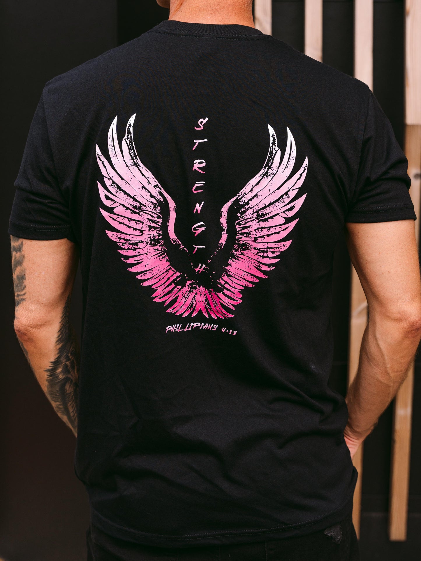 "Strength" Angel Wing Tee - Pink
